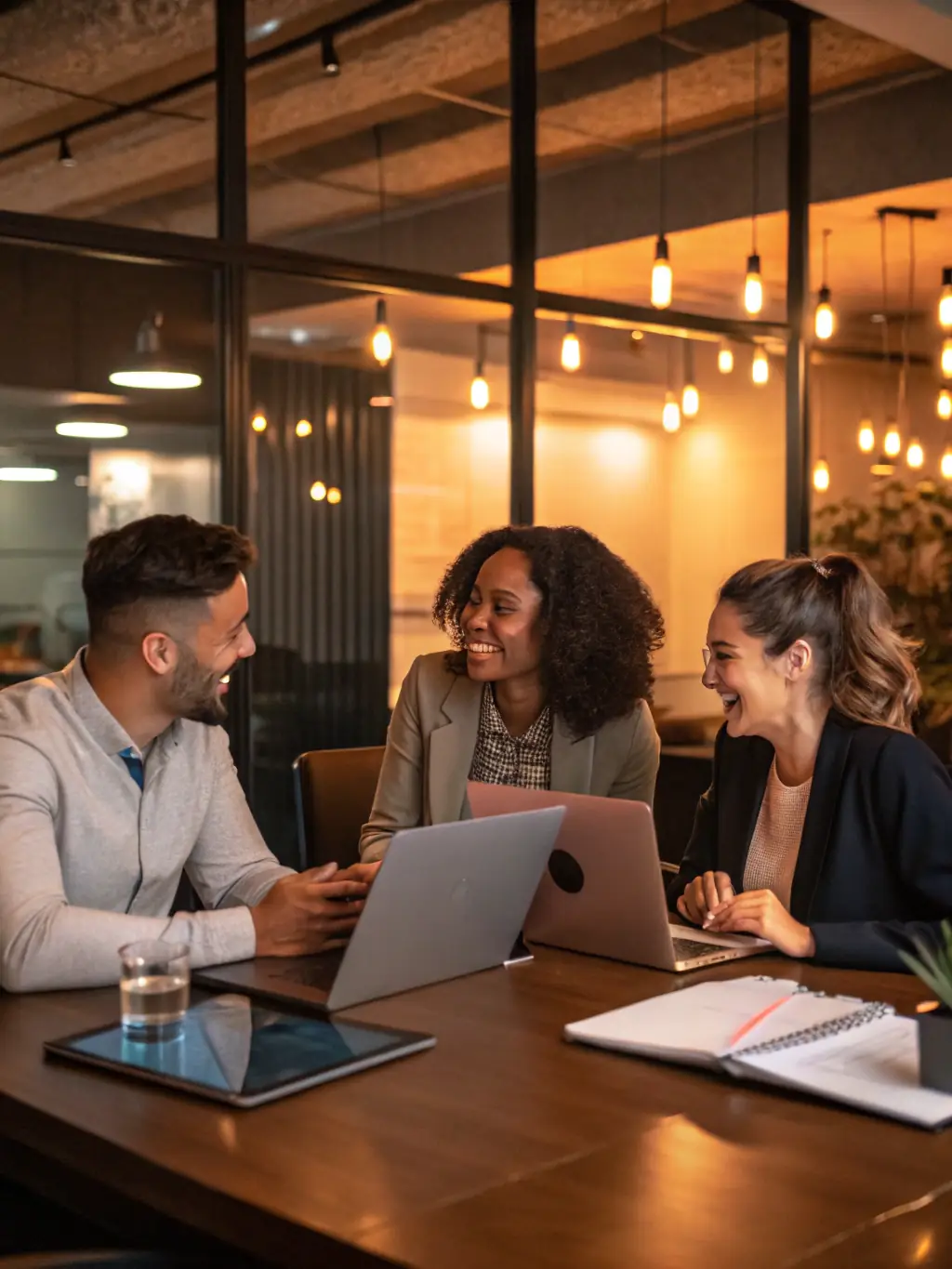 A diverse team of consultants collaborating on a project, showcasing expertise in various areas of resource management.