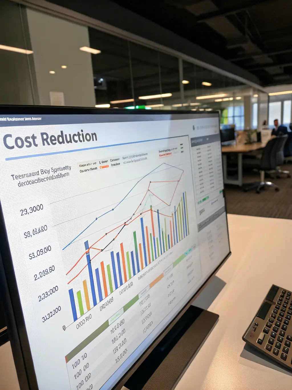 A graph showing cost savings and efficiency gains after implementing resource management strategies, demonstrating the tangible benefits for Canadian companies.